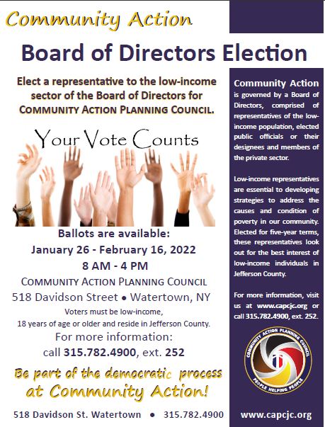 Flyer Promoting Board Election Feb 2022