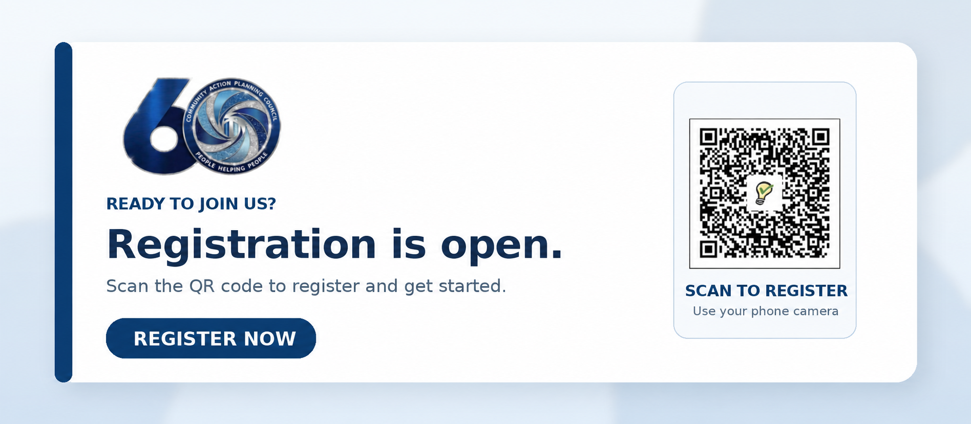 Community Action Registration Banner